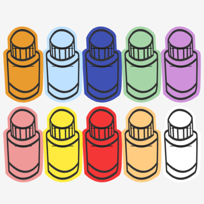cartão MINI GARRAFA COLOR | para frascos flaconete (KIT com 20)
