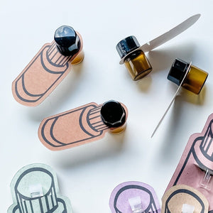 KIT tag + mini frasco | amostra gotejador R.13 (KIT com 10)