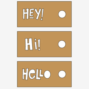 KIT cartão HI HEY HELLO | para mini frascos (KIT com 20)